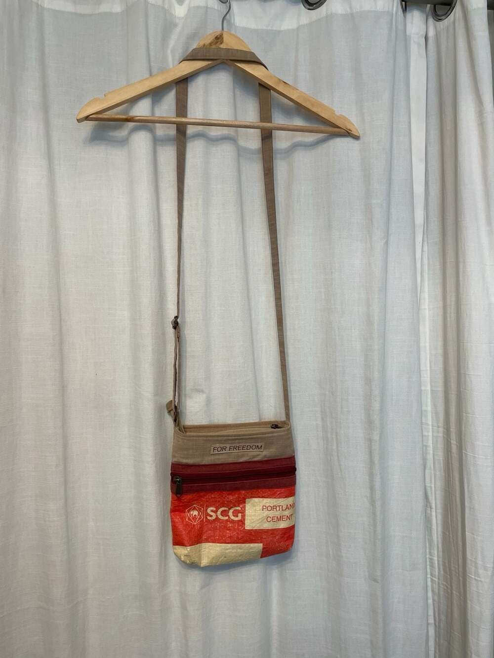 For Freedom Upcycled Recycled SCG Cement Bag Messenger Crossbody Bag Elephant Gr